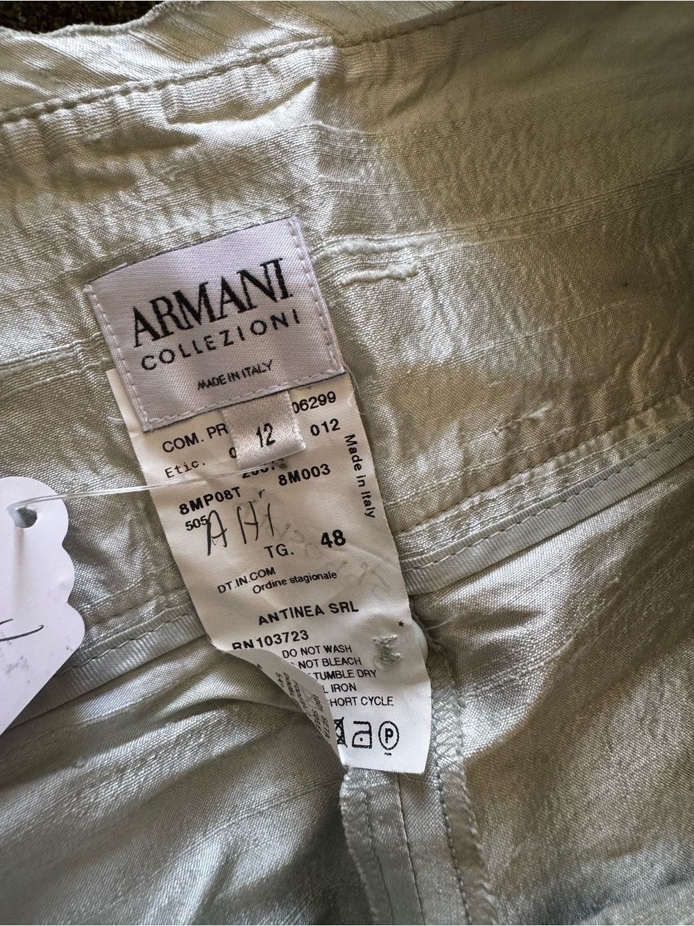Armani Collezioni Silver-Shimmer Lined Garment